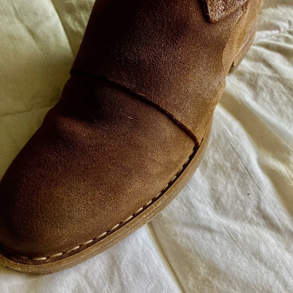 Born Moraga Suede Leather Ankle Boots Brown Women's 8/38-39 Boho Western EUC